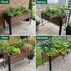 SnugNiture Raised Garden Bed with Legs, 48×18×32in, 2 Pack, Brown - Image 3