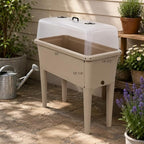 Self-Watering Raised Garden Bed Planter with Greenhouse Cover and Removable Legs, Elevated Plastic Planter Box for Outdoor Patio, Balcony, Indoor Herb Gardening (Dark Gery) - Image 2