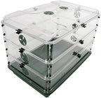 EarlyGrow 95457 24" x 15" x 16.75" Domed Propagator, Green, 3 Side Extenders and Locking Clip Set by EarlyGrow