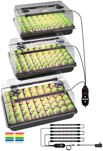 54-Cell Seed Starter Tray with Full Spectrum Grow Light (3) by GLOWRIUM