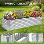 Raised Garden Bed, 8x2x2ft, Silver - Image 5