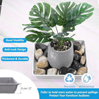 PATIKIL Plant Saucer Tray, 15 Pack 12 Inch Plastic Square Plant Saucer Flower Planter Drip Tray for Indoors Outdoors Patio Balcony, Dark Gray - Image 6