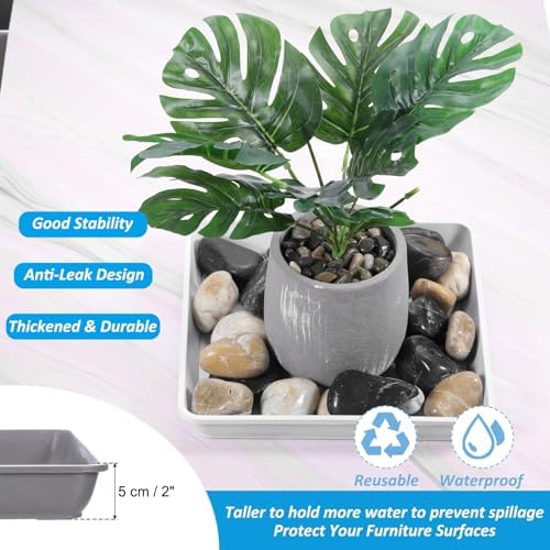 PATIKIL Plant Saucer Tray, 15 Pack 12 Inch Plastic Square Plant Saucer Flower Planter Drip Tray for Indoors Outdoors Patio Balcony, Dark Gray - Image 6
