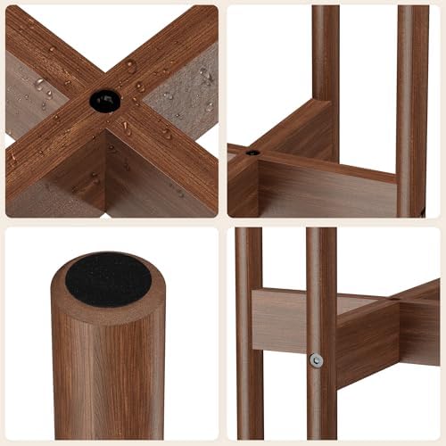 ALIGADO 2 Pack Bamboo Plant Stands Indoor, for Up to 10 Inch Pots, Built to Fit Corners, Sturdy & Stable Design, Walnut Finish - Image 6