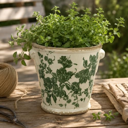 Dosayes Ceramic Flower Pot,Vintage Pot for Plant with Drainage Holes - Image 6