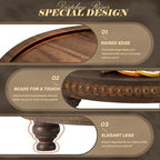 EOSAHR Beaded Acacia Wood Round Display Riser for Office Decor, DarkBrown - Image 5