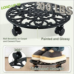 3 Pack 12 In Rolling Plant Stand with Wheels Metal Plant Caddy with Wheels - Image 6