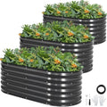 Galvanized Raised Garden Bed,4x2x1.4ft Planter Box for Deep Root Plant 3Pcs by GGOODGAIN