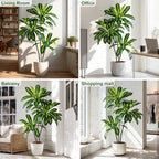 Tall Fake Tree Artificial Trees Plant with White Planter Pot Indoor Outdoor Potted Silk Plants Large Faux Trees loor Floor for Home Living Room Office Outside Patio para decoracion Housewarming Gift - Image 4