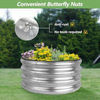 2 Pack 2x2x1ft Round Galvanized Raised Garden Bed Kits, Sliver - Image 6
