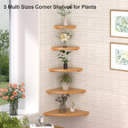 Floating Corner Shelves for Wall Set 2 10inch Solid Oak Rounded Corner Shelves Wall Mounted with Cable Hole Wood Corner Hanging Shelves for Living Room Bedroom Bathroom Kitchen - Image 5