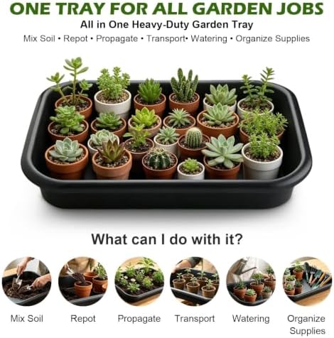 2-Pack Plant Potting Tray– MultiFunctional Large Heavy-Duty GardenTidy Tray - Image 2