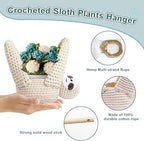 2Pcs Macrame Plant Hanger Crochet Sloth Hanging Planter Sloth Gifts,5 Inch Animal Wall Hanging Plant Holder for Plant Sloth Lovers, Home Decor Indoor Outdoor Plants Succulent Gifts (2) - Image 4