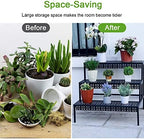 aboxoo 3-Tier Stair Style Metal Plant Stand, Large Indoor Outdoor Shelf - Image 4
