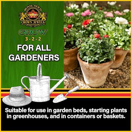 Royal Gold Crown Jewels Organic Grow 3-2-2 Dry Soluble Fertilizer, 10 lbs - Best for Improving Soil Before Planting, Encouraging Vigorous Growth and Plant Feeding - Image 2