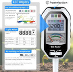 Soil Moisture Meter, 7-in-1 Soil PH Tester/Soil Moisture/Fertility with Removable Probe, Digital Air Temp/Humidity/Sunlight Intensity/BGR Spectral for Plants Gardening, Lawn and Indoor Outdoor Plants - Image 3