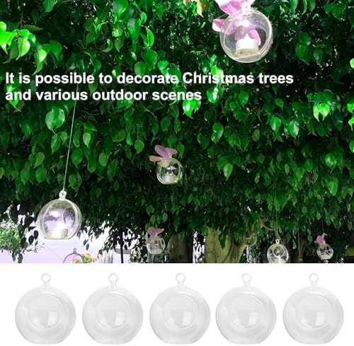 40 Pcs 4 Inch Hanging Acrylic Globes Orbs, Clear Ornaments Balls, Tealight Candle Holder for Wedding, Christmas, Party, Centerpiece Accessory and Home Decor by KUKLIPJIM. - Image 6