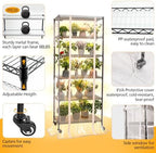 Meonum Indoor Greenhouse with Grow Lights, 6 Tier Metal Plant Shelf with Cover (30" x 13.8" x 70.8"), 5 Pack Full Spectrum Growing Lamps for Seed Starting, Grow Rack with Timer, Thermometer, pH Meter - Image 3