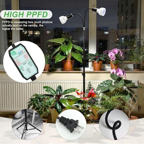Grow Light, 5500K (160 Watts Equiv) White Full Spectrum Plant Growing Lamp for Indoor Plants,LED Bulbs Replaceable - Image 5