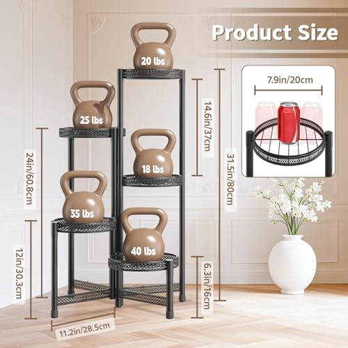 LASZOLA Plant Stand Indoor Outdoor Tall for Multiple Plants, 5 Tier Black - Image 6