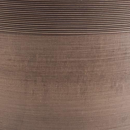 PSW Pot Collection FM40TP 16-inch Plastic/Stone/Wood Composite Large Ribbed Planter – No Drainage Hole (Drillable), Indoor/Outer Garden Pot for Foliage, Trees, Flowers, Ferns, Taupe - Image 5
