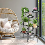 5 Tier Plant Stand Indoor Tall, Adjustable Black Plant Shelf for Multiple 8 Potted Flower Plants Holders, Corner Metal Flower Display Rack for Patio Garden Balcony Living Room Office (A) - Image 3