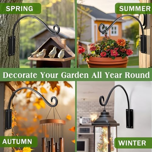 Heavy Duty 16 Inch Plant Hangers Bracket Outdoor 4 Pack Hanging Plant Hook - Image 4
