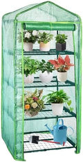 4 Tier Mini Indoor Greenhouse,27"x19"x62" Greenhouse for Indoors&greenhouses for Outdoors with PE Cover and Roll-Up Zipper Door by GreenGiggle