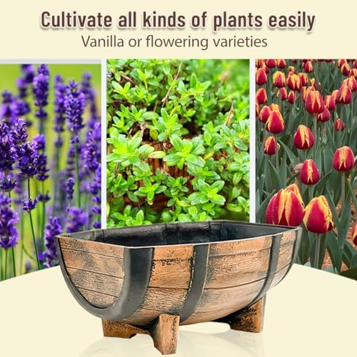 6 Set Whiskey Barrel Planter,16.14x11.8x7.28 Inch - Image 6
