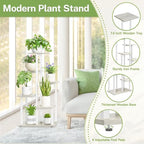 iDavosic.ly 6 Tier Plant Stand Indoor, Corner Tiered Shelf, White - Image 4