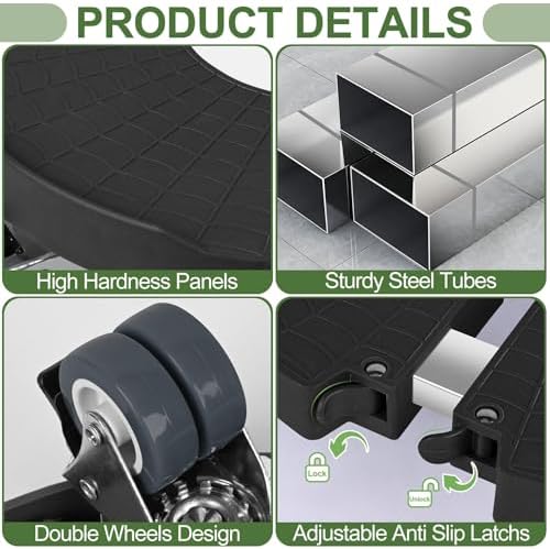 2 Pack Plant Caddy Stands with 360° Wheels Adjustable 15-22 Inch Rolling Plant Stands Heavy Duty Large Plant Carts Dolly with Casters 440lbs Capacity for Large Planter, Garden Pot, Flower Pot, Black - Image 3
