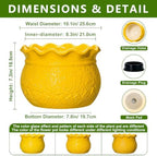 Ceramic Plant Pots Indoor, 10 Inch Large Planter, Yellow - Image 2