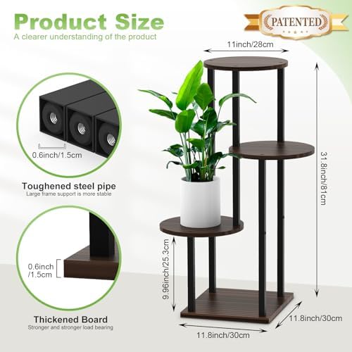 4 Tier Plant Stand Indoor Corner Tall Shelf for Multiple Plants - Image 2
