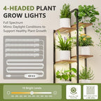 Plant Stand Indoor with Grow Lights - 50" Metal Flower Pot Stands for Multiple Plants - 7 Tiered Tall Plant Stands, Corner Plant Shelf for Living Room Home Gardening Decor (Black) - Image 4