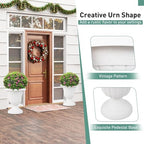 Giantex 18" Tall Vintage Planters Set of 4, Urn Plastic Flower Pots with/Pedestal Base & Pre-Marked Drain Hole, Indoor Outdoor Decorative Plant Containers for Front Porch Home Wedding (White) - Image 7