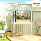Outsunny Raised Garden Bed with Flip-Up Cover 39.4" x 19.3" x 53.5", White - Image 2