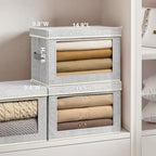 Homsorout Stackable Storage Bins with Lids - Medium Storage Box with Lids, Foldable Closet Boxes for Organizing, Wardrobe Clothes Organizer with Window, Cubes Bins for Living Room, 5 Pack, Blended - Image 5