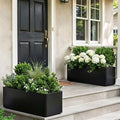 2 Pack 32" Large Rectangular Metal Planter Boxes Outdoor, Long Planter Box by CONGFUTT