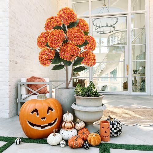 GTIDEA 2 Pack 3.5 ft Faux Fall Tree Topiary with Spikes for Front Porch - Image 4