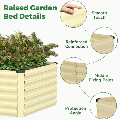 NAVINE 6x3x2ft Outdoor Metal Raised Garden Bed, Metal Planter Box, 4-Pack - Image 4