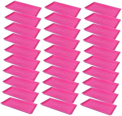 SUNPACK 10" x 20" Heavy Duty Shallow Plastic Seed Starting Tray, Magenta, 1" (Pack of 30) - No Drainage Holes, Perfect for Greenhouses or Indoor Gardening by SUNPACK