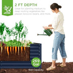 Best Choice Products 6x3x2ft Outdoor Metal Raised Garden Bed, Deep Root Box Planter for Vegetables, Flowers, Herbs, 269 Gallon Capacity, 100% Non Toxic Materials - Navy - Image 3