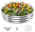 12 Inch Tall 72 Inch Diameter Round Silver Raised Garden Bed Kits Outdoor by YSEJOMP