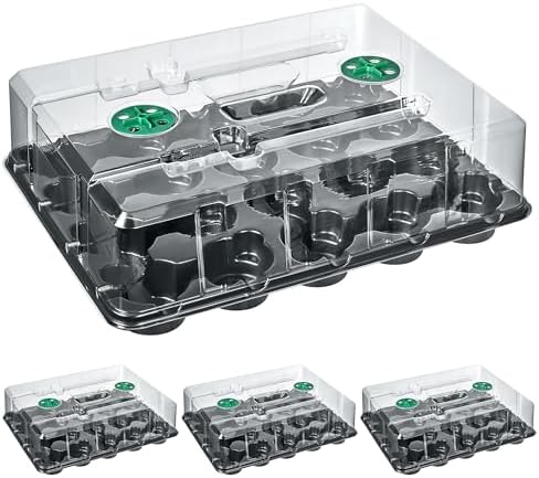 homenote 4 Pack 20 Cell Seed Starting Trays with 4 Vented Humidity Domes by HOMENOTE