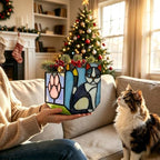 Handmade Stained Glass Indoor Plant Pot,Flower Pots with Drainage Holes,Black Orange Cat Planter Pot, Cute Succulent Pots,Plant Lover Gifts for Women (with a Gift Box) - Image 6