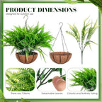Giegxin 4 Pack Artificial Fern Hanging Basket Small Fake Boston Ferns Plant - Image 3