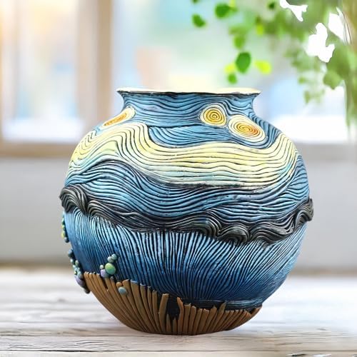 TOZLU Abstract Face Head Planter Picasso Colorful Art Resin Flower Pot - Image 2