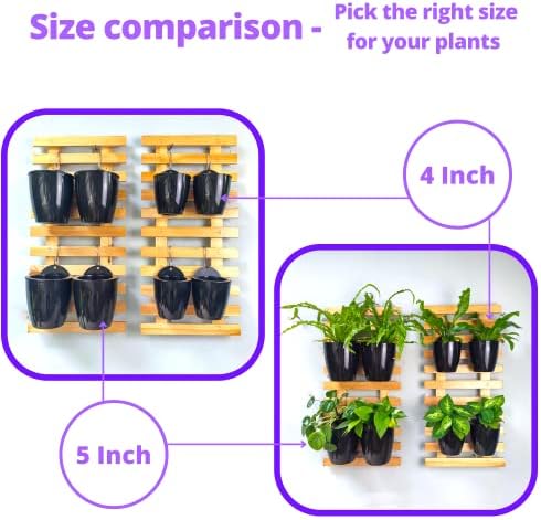 LaLaGreen Indoor Wall Planters (5in, 10 Pack) Self Watering Hanging Pots - Image 3