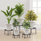 Plastic Flower Pots Planters For Indoor Plants, 4 Pack 14 Inch White Plant Pots With Drainage Hole & Tray, Modern Decorative Large Plant Pot With Saucer For Indoor Outdoor Plants Garden House Planter - Image 6