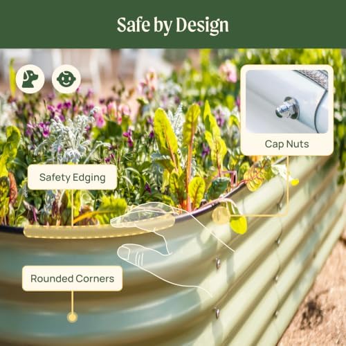 Vego garden Aluzinc Raised Garden Bed Kits, 17" Tall 6 in 1 Modular Metal Raised Planter Bed for Vegetables Flowers Patio Ground Planter Box-Modern Gray - Image 6